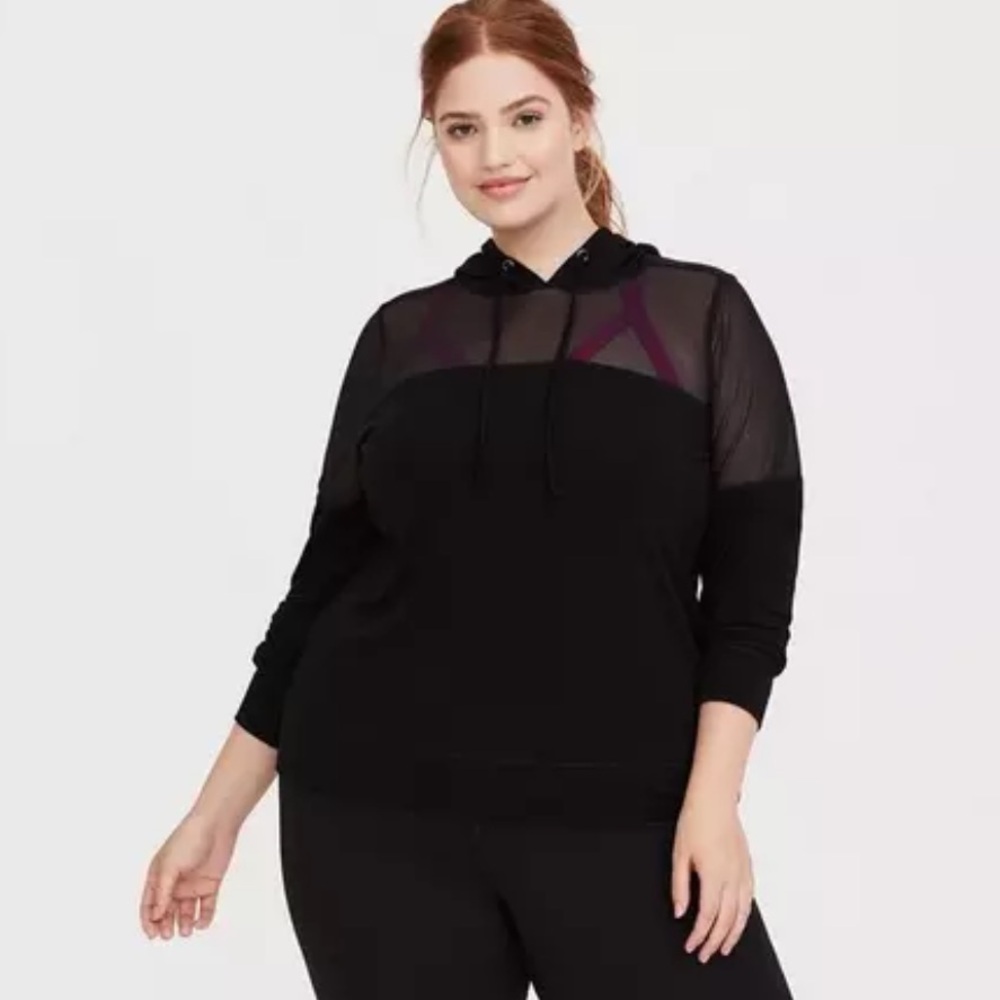 Torrid Mesh Inset French Terry Active Hoodie